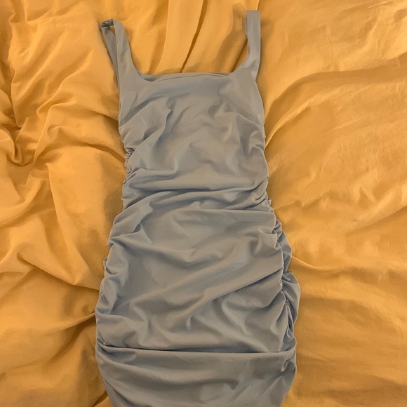 Light blue ruched party dress size M - Picture 1 of 2